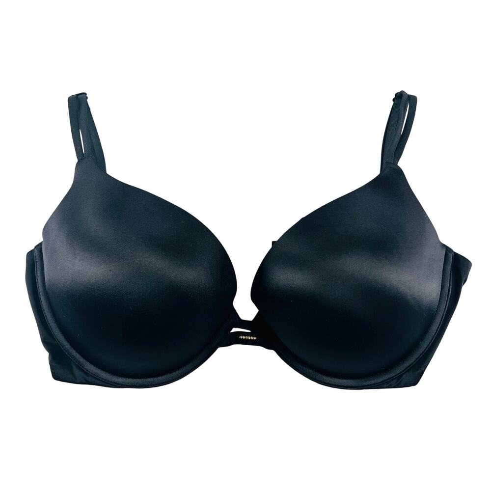 Victoria's Secret Very Sexy Push-Up Bra Black Satin Rhinestone 34DDD